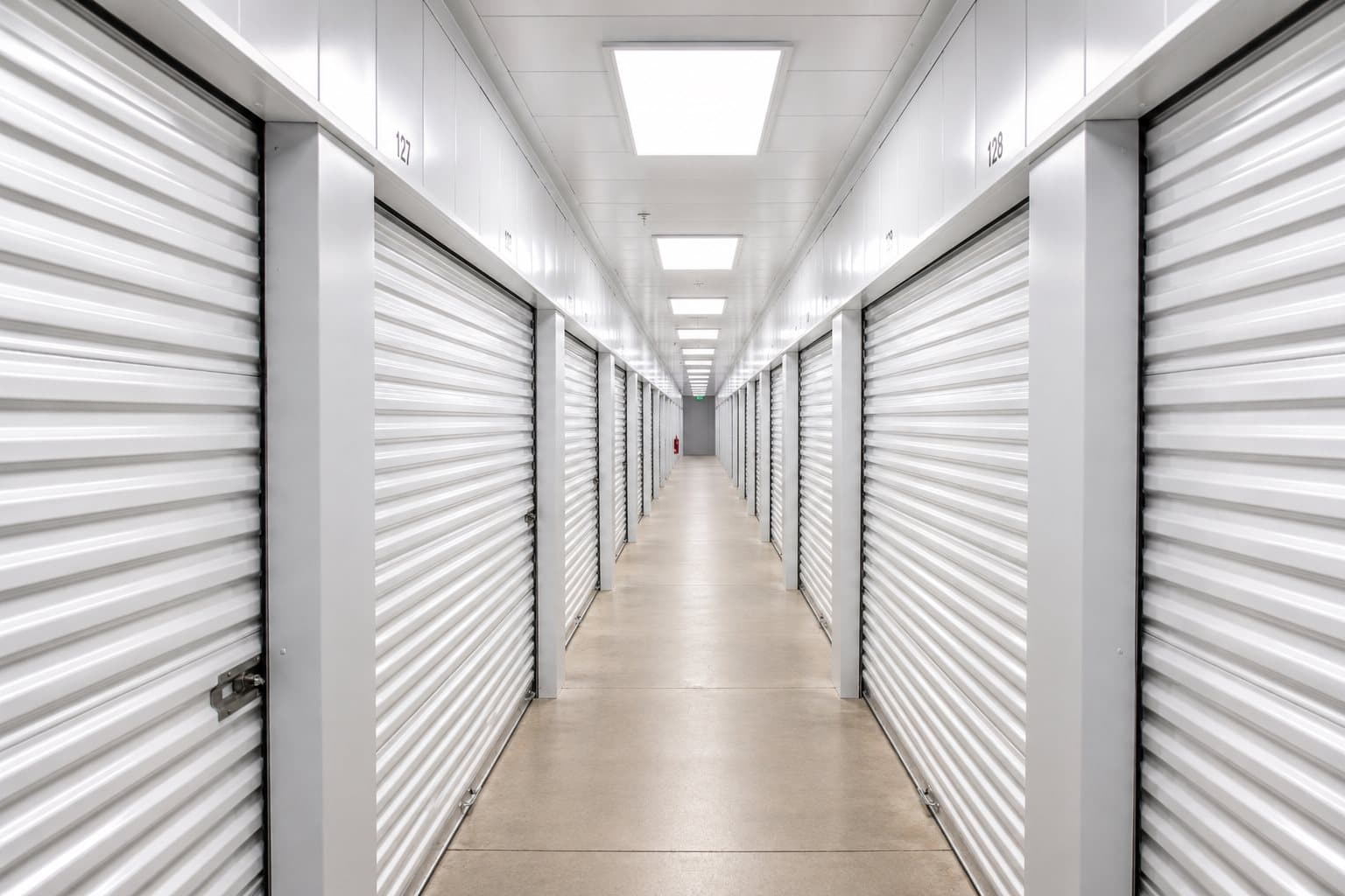 Climate-controlled storage hallway at Modern Storage® Bentonville with clean indoor units.